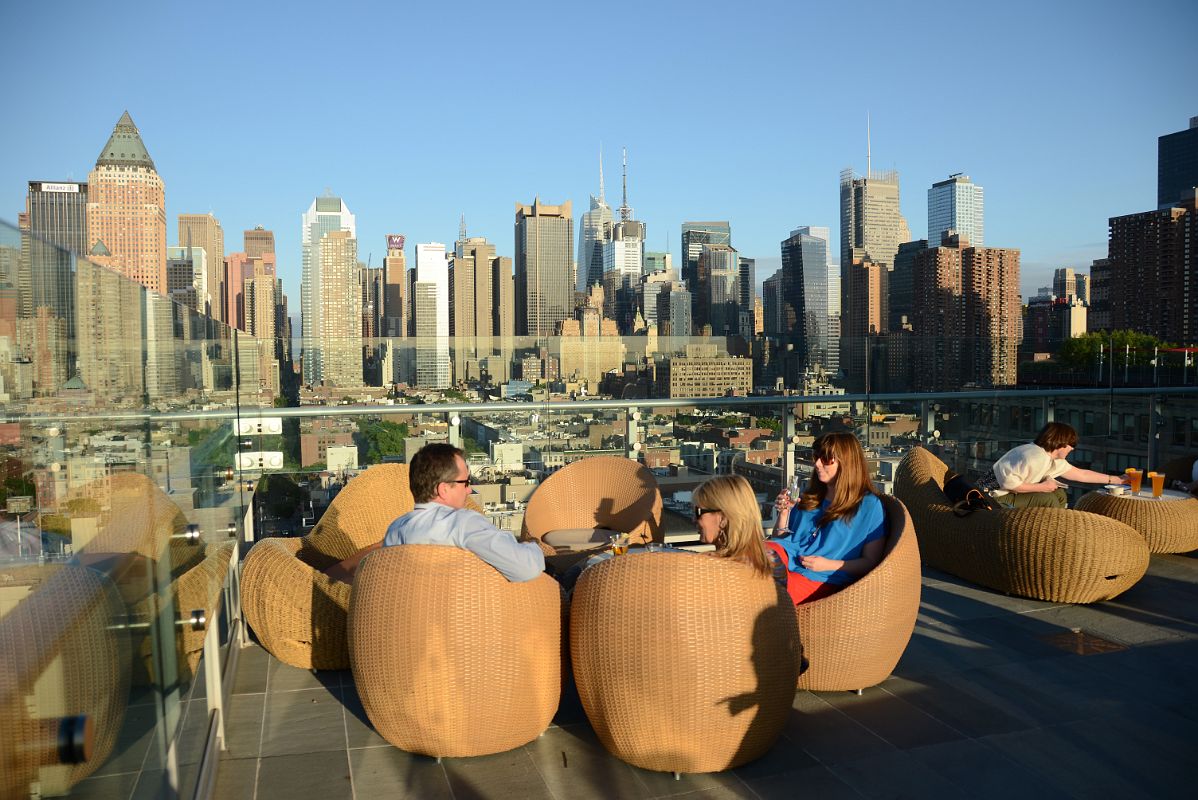 03 Enjoying The Ink48 Hotel Rooftop Bar With New York Manhattan Skyline Behind